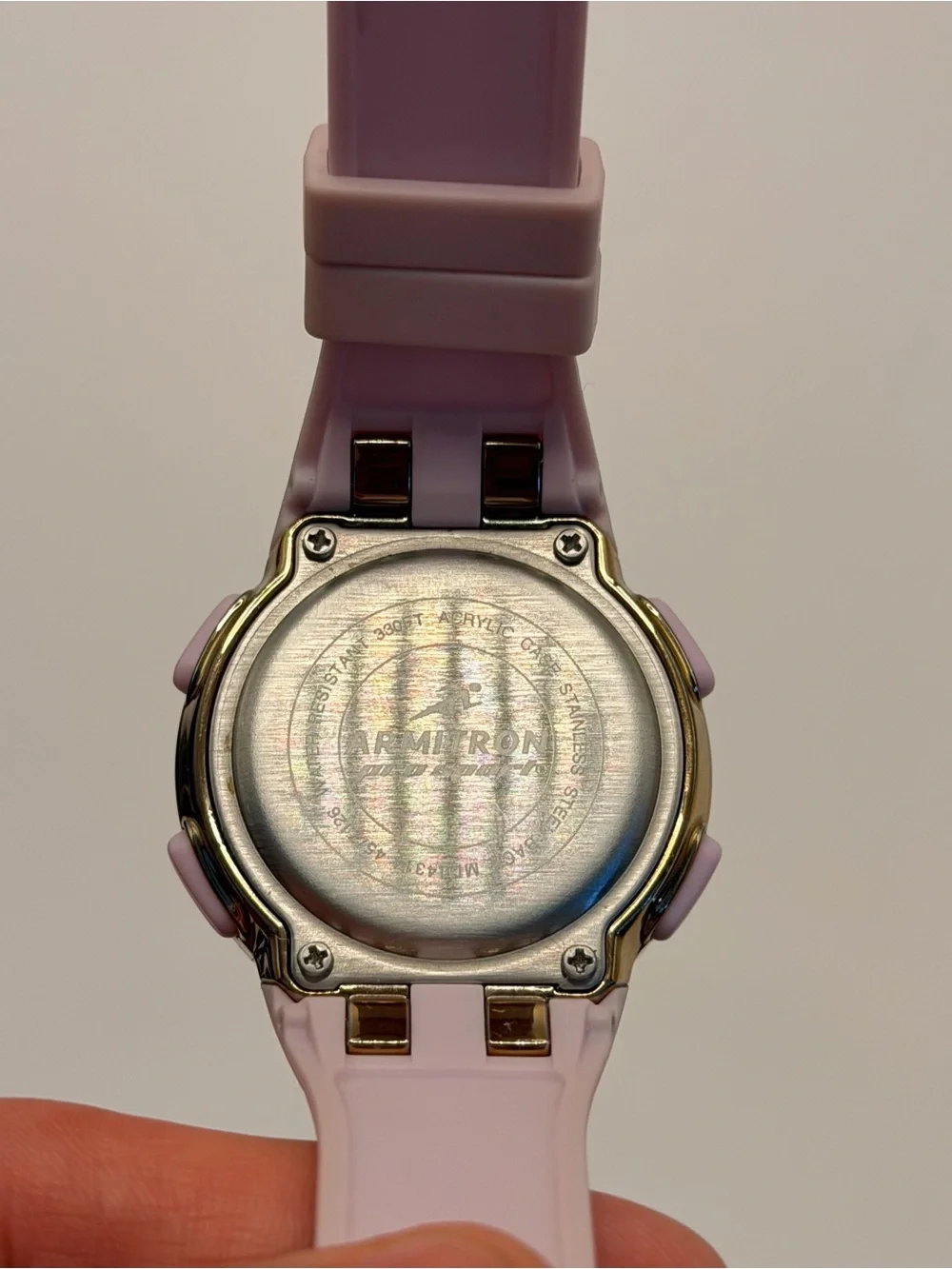 Armitron Digital Alarm Chrono Watch 45/7126 Women 100m Pink/gold Tone